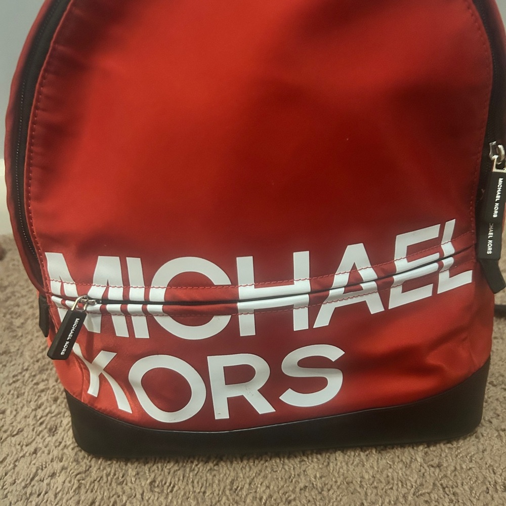 Michael Kors Collection Red and Black Backpack